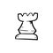 Chess castle doodle icon vector hand drawing