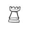 Chess castle doodle icon vector hand drawing