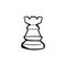 Chess castle doodle icon vector hand drawing