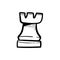 Chess castle doodle icon vector hand drawing