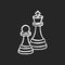 Chess chalk white icon on black background