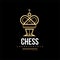 Chess championship logo, emblem with King chess, design element for tournament, chess club, business card vector
