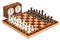 Chess with chess clock, 3D rendering