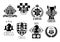 Chess club and game contest vector icons