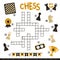 Chess crossword for kids. Children`s smart game with cartoon elements