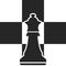 Chess figure isolated vector icon. Winner, battle concept design