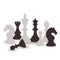 Chess Figures set, black and white. International chess day card. July 20.