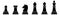 Chess figures shapes icon set.