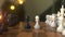 Chess game. The first two pawn moves. Chessboard close-up, realistic 3D rendering