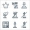 chess game line icons. linear set. quality vector line set such as queen, bishop, game strategy, checkmate, rook, move, pawn,