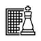 Chess geek line icon vector illustration sign