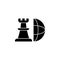 chess, global icon. Simple glyph  of business set for UI and UX, website or mobile application on white background