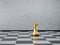 Chess gold rook with a crown on board. Selective focus