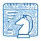 chess horse calendar doodle icon hand drawn illustration