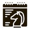chess horse calendar icon Vector Glyph Illustration