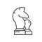 Chess horse, pawn vector line icon, sign, illustration on background, editable strokes