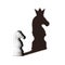 Chess horse with shadow feels as king on white Vision Potentiality concept