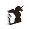 Chess horse with shadow feels as unicorn on white. Vision Potentiality concept