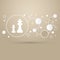 Chess Icon on a brown background with elegant style and modern design infographic.