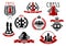 Chess icons with red and black chessmen