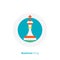 Chess king figure flat art vector icon