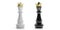 Chess kings with golden crowns on white background. 3d illustration