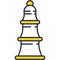 Chess knight figure vector icon strategic game