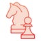 Chess knight flat icon. Chess horse red icons in trendy flat style. Equine gradient style design, designed for web and