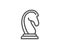 Chess Knight line icon. Marketing strategy.