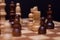 Chess, a lot of chess pieces on the Board. Intellectual game,