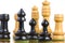 Chess made of wood on white background canvas