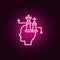 Chess, marketing, brain neon icon. Elements of Creative thinking set. Simple icon for websites, web design, mobile app, info