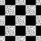 Chess monochrome seamless pattern. Hand drawn vector