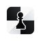 Chess pawn vector icon isolated on white background