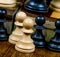 Chess pawns both black and white