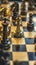 Chess photographed on chessboard, Chess is strategic game