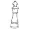 Chess piece icon. Vector illustration king. Chess piece king. Hand drawn vector illustration