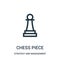 chess piece icon vector from strategy and management collection. Thin line chess piece outline icon vector illustration