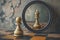 Chess piece pawn in front of a mirror reflecting king piece