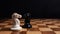 Chess pieces board