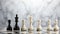 Chess pieces on chessboard, Concept for Leadership, teamwork, partnership, business strategy, decision and competition