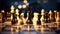 Chess pieces on the chessboard, Winner or victory concept, The concept of business success