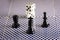 Chess pieces and dice objects for popular board games