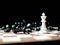 Chess pieces with the king in the corner, chess business concept