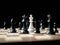 Chess pieces with the king in the corner, chess business concept