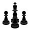 Chess pieces. King and pawns. Black drawings