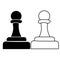 chess pieces - pawn. black and white