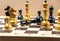 The chess pieces are placed on the chessboard