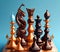 chess pieces, strategy planing concept. created with Generative AI technology