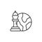 chess, planet line icon. Signs and symbols can be used for web, logo, mobile app, UI, UX